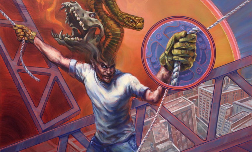 The Struggle is an original oil painting by Dan Cohen