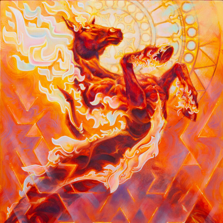 Equus Salamandrae is an oil painting by Dan Cohen